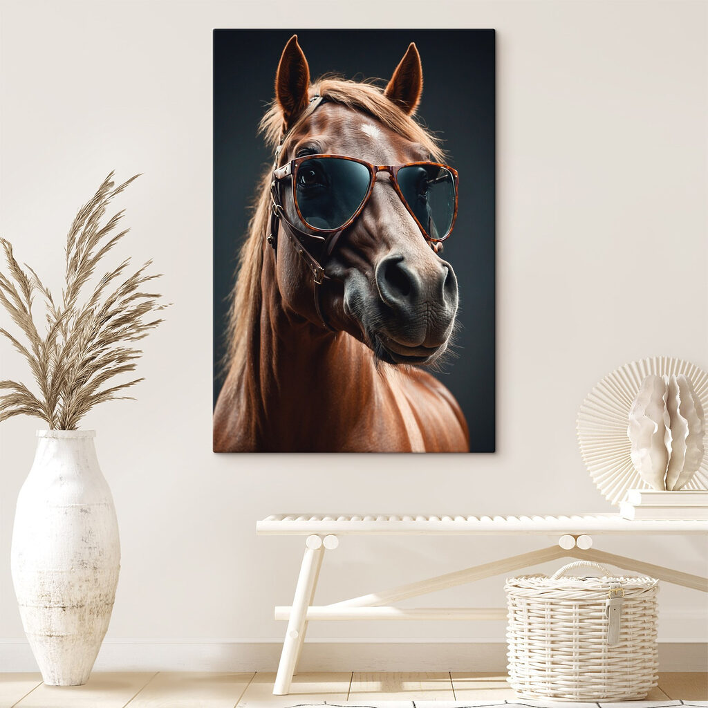 Horse wearing sunglasses