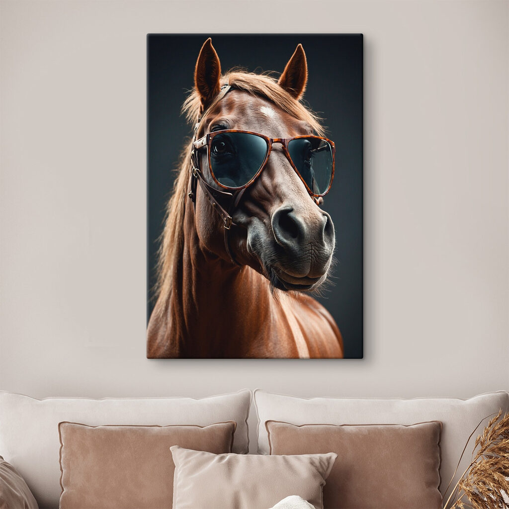 Horse wearing sunglasses
