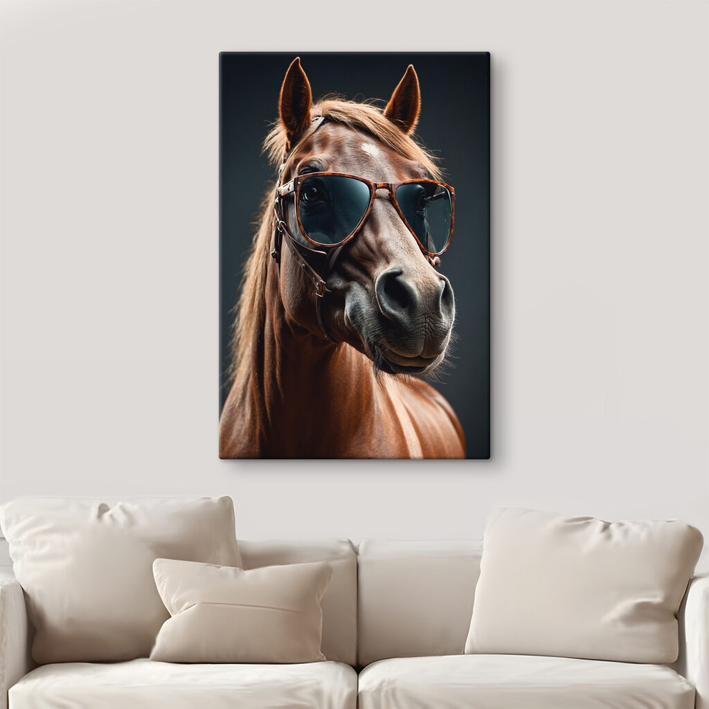 Horse wearing sunglasses