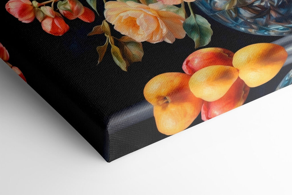 Painting of flowers in a glass vase Painting of flowers in a glass vase