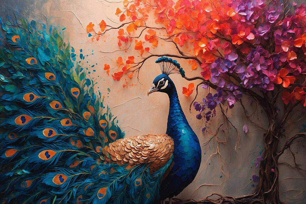 Painting of a peacock Painting of a peacock