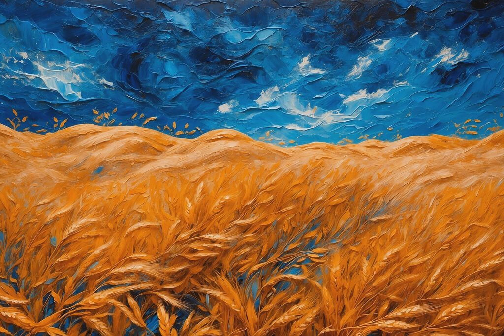 Painting of a field of wheat Painting of a field of wheat