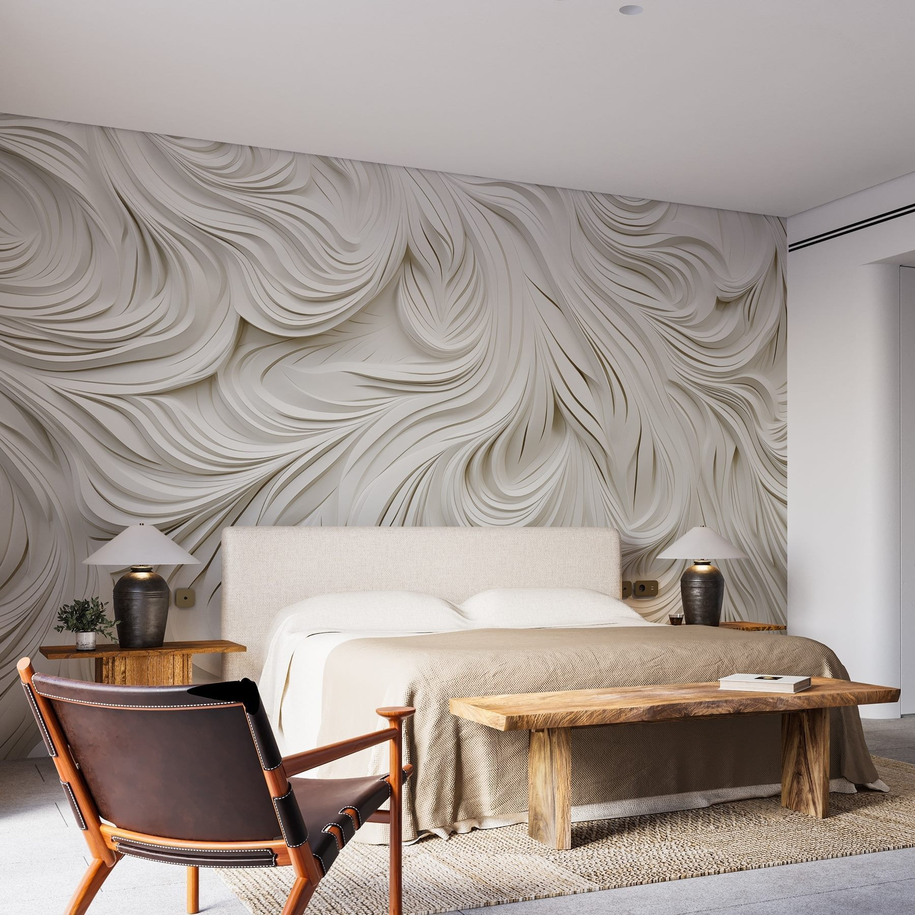 White paper cutout with wavy lines White paper cutout with wavy lines