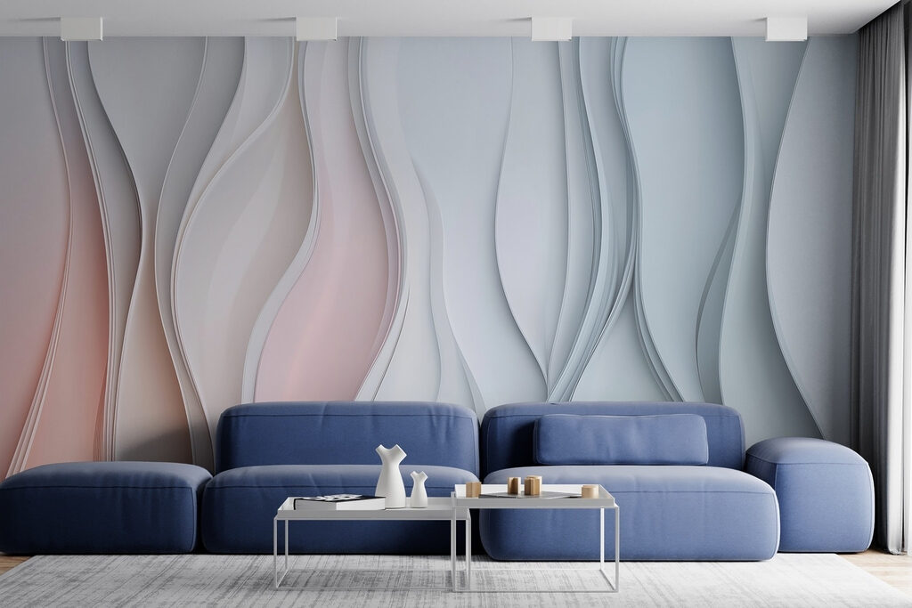 White and pink wavy lines White and pink wavy lines