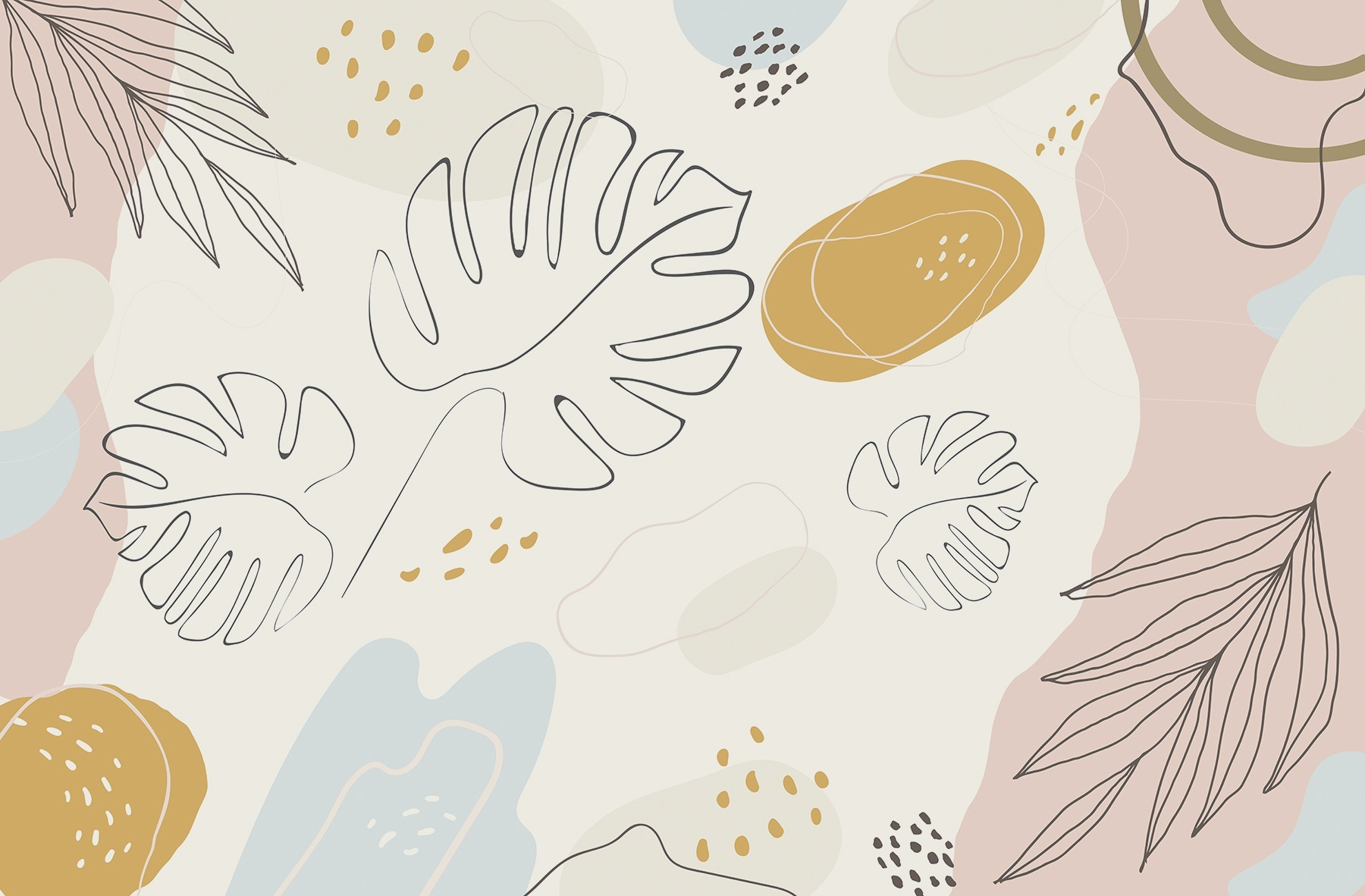 Abstract leaves on a soft background