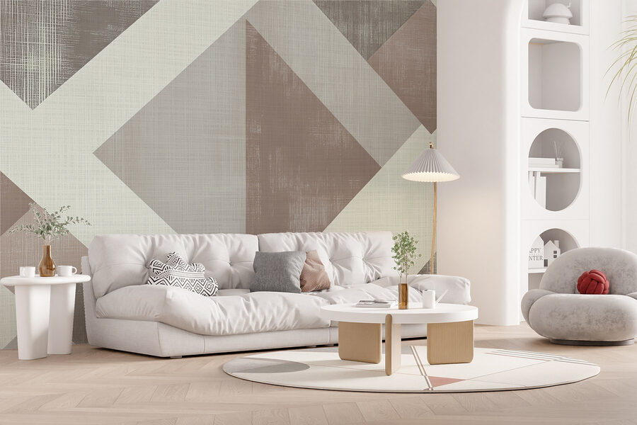 Absztrakt geometriai mintázat tompa tónusokban