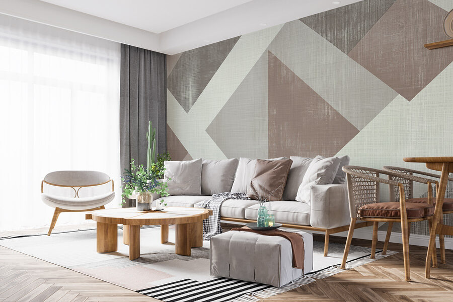 Absztrakt geometriai mintázat tompa tónusokban