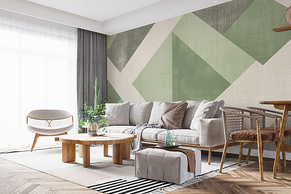 Zöld és fehér geometriai minta Zöld és fehér geometriai minta