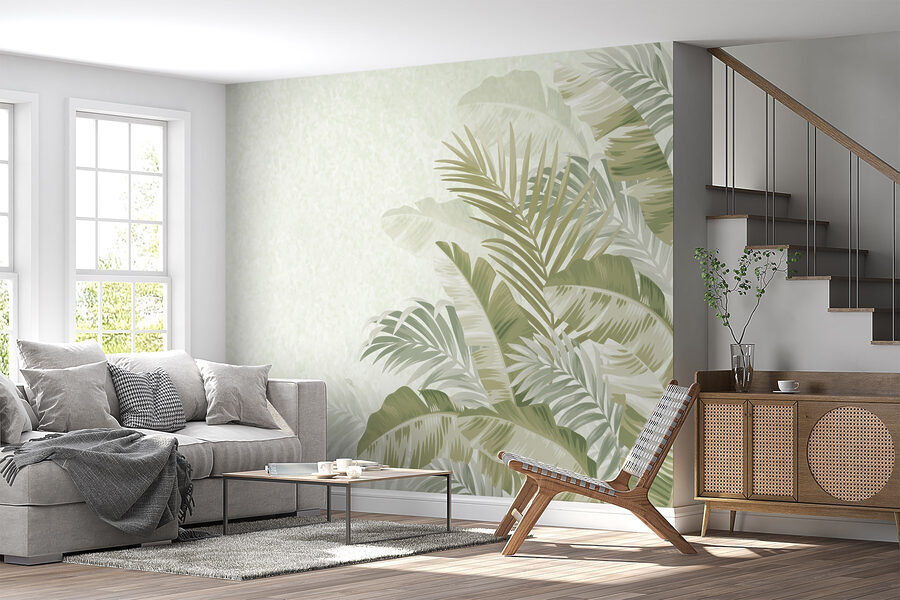 Nyugodt trópusi lombok háttér design