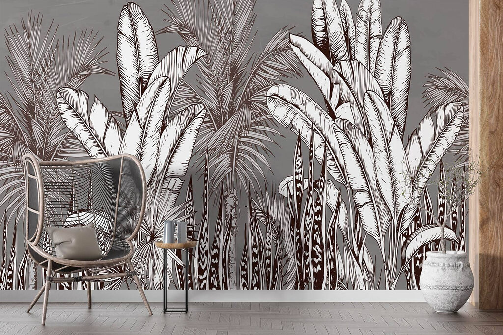 Group of plants with different leaves Group of plants with different leaves