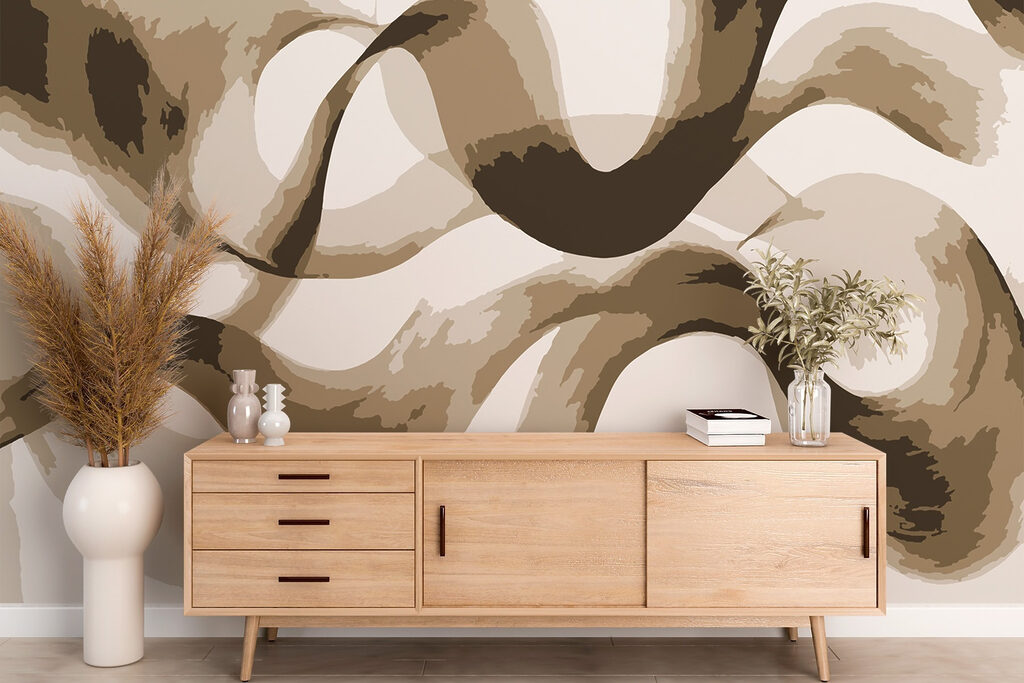 Dynamic abstract curves in neutral tones