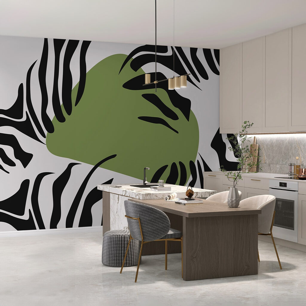 Green and black zebra stripes
