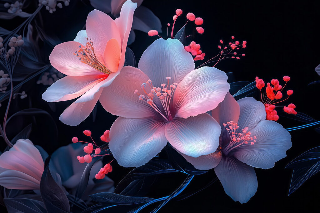 Delicate blooms in soft hues