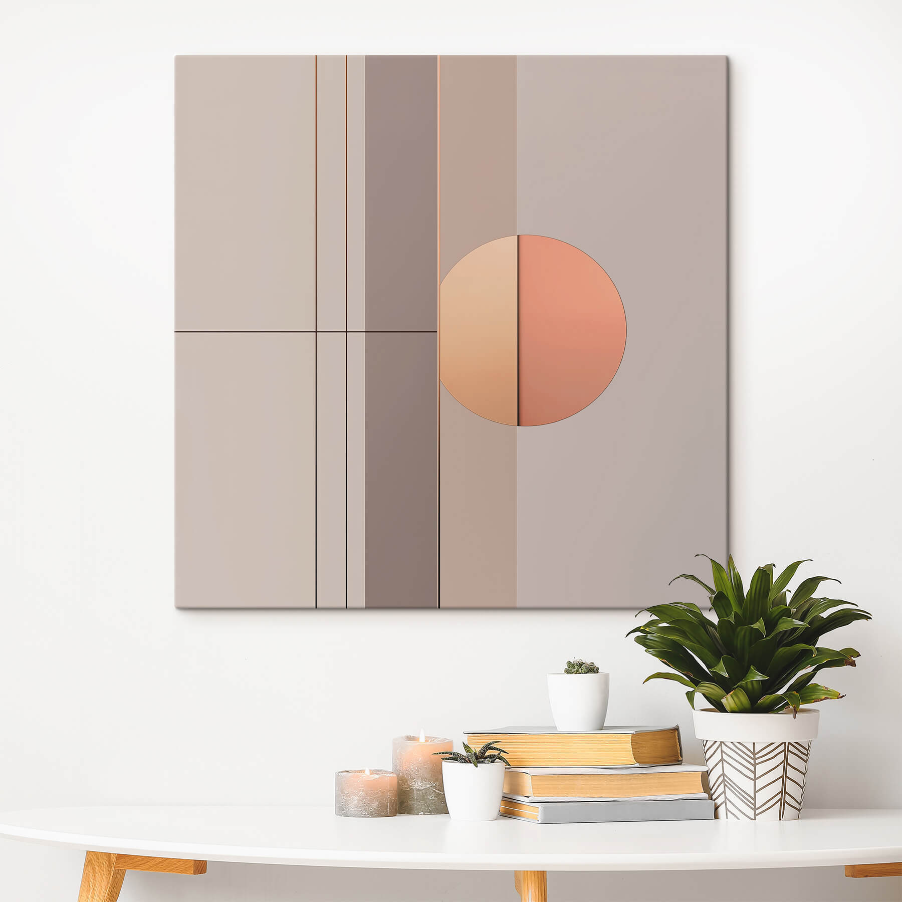 Wall with a circle and a line