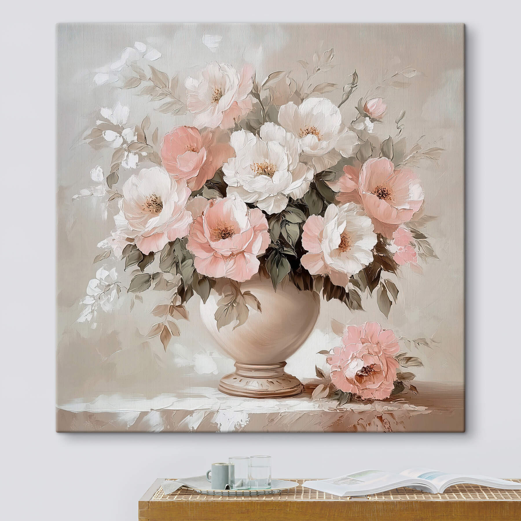 Painting of flowers in a vase