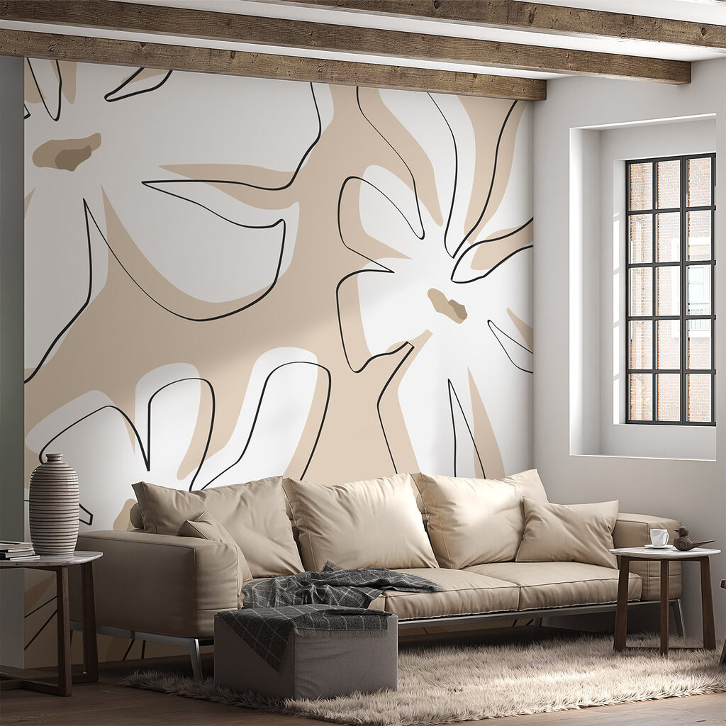 Pattern of flowers on a beige background Pattern of flowers on a beige background