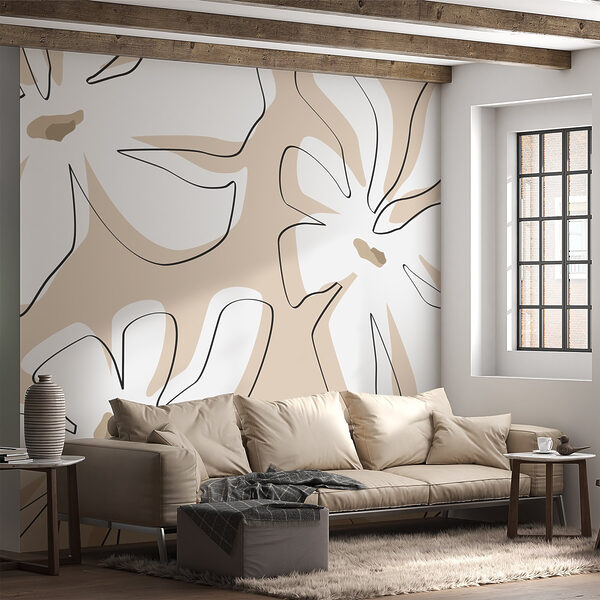 Pattern of flowers on a beige background Pattern of flowers on a beige background