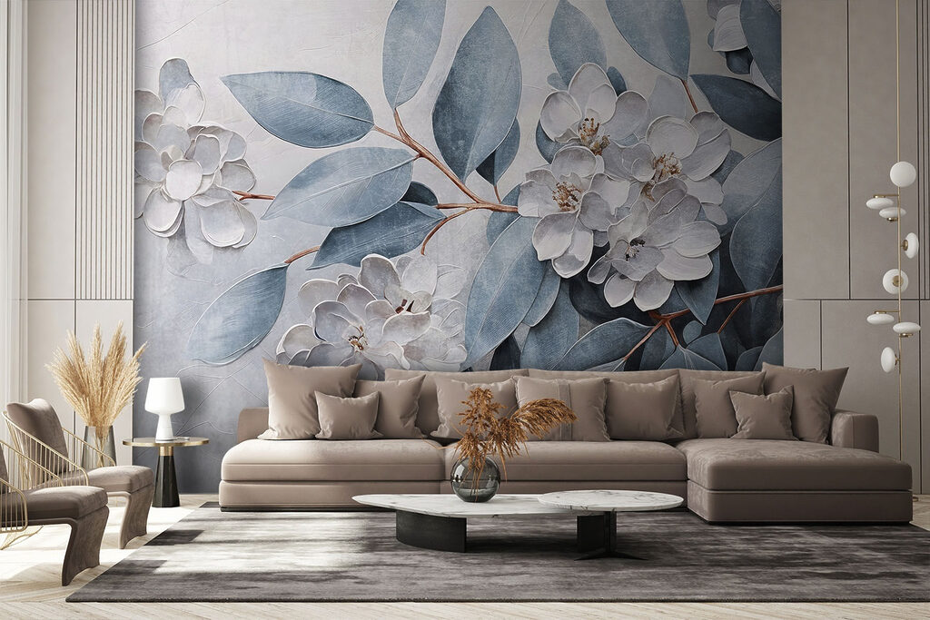 Painting of flowers and leaves Painting of flowers and leaves