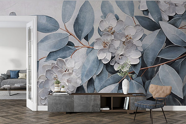 Painting of flowers and leaves Painting of flowers and leaves