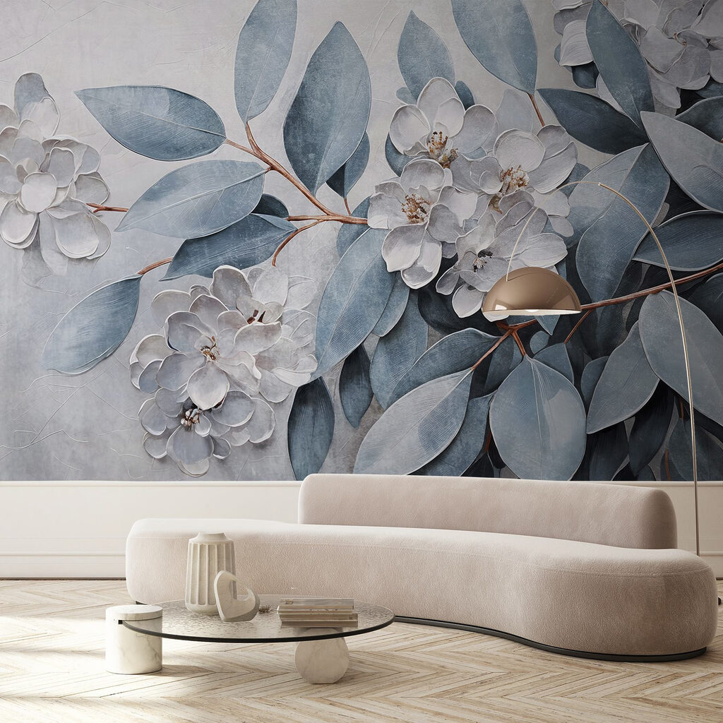 Painting of flowers and leaves Painting of flowers and leaves