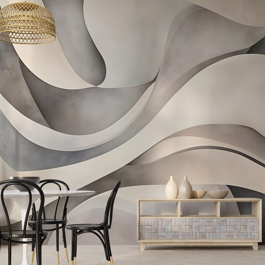 White and grey wavy shapes