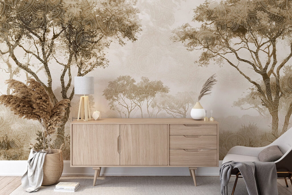 Group of trees in a field