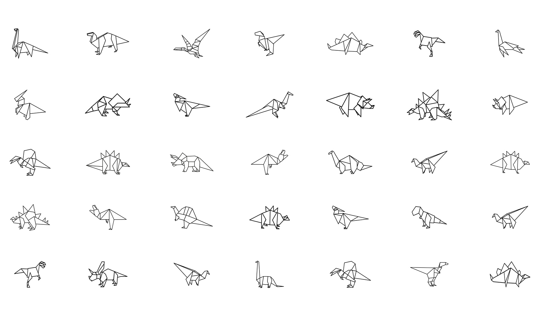 Collection of origami animals Collection of origami animals