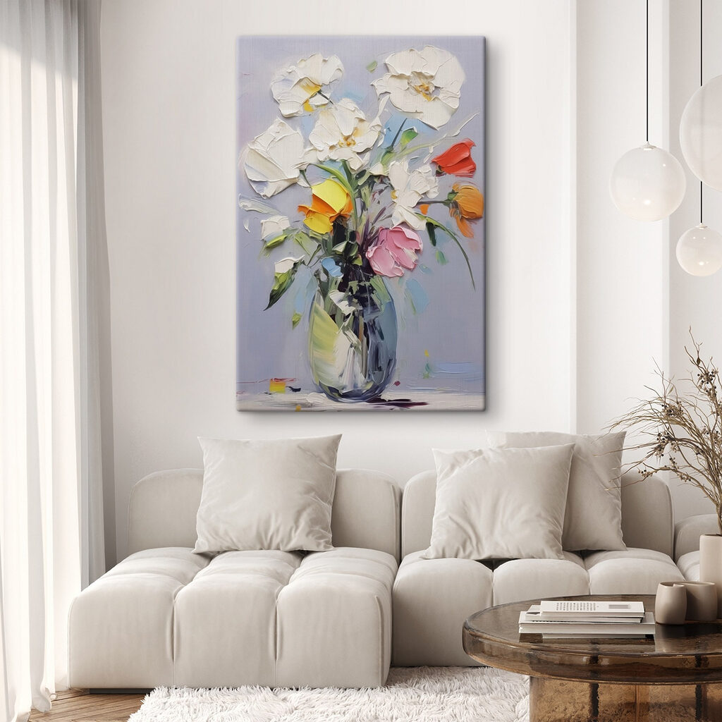 Painting of flowers in a vase Painting of flowers in a vase