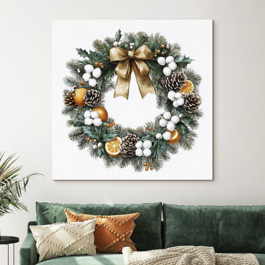 Wreath with pine cones and oranges Wreath with pine cones and oranges