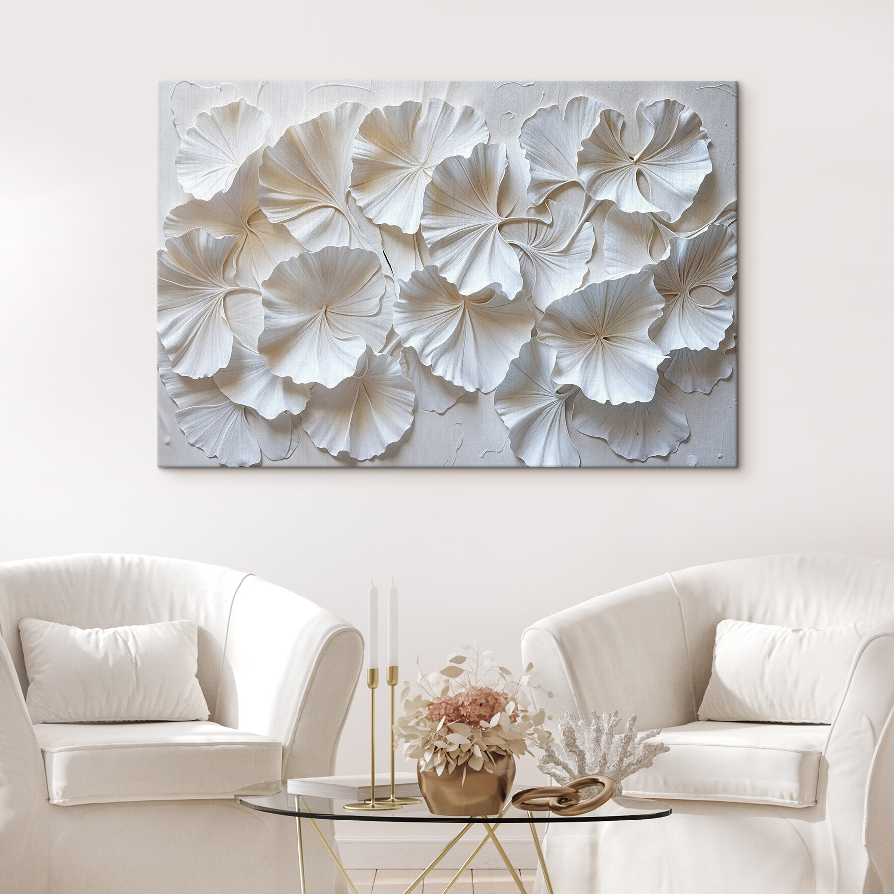 Group of white leaves