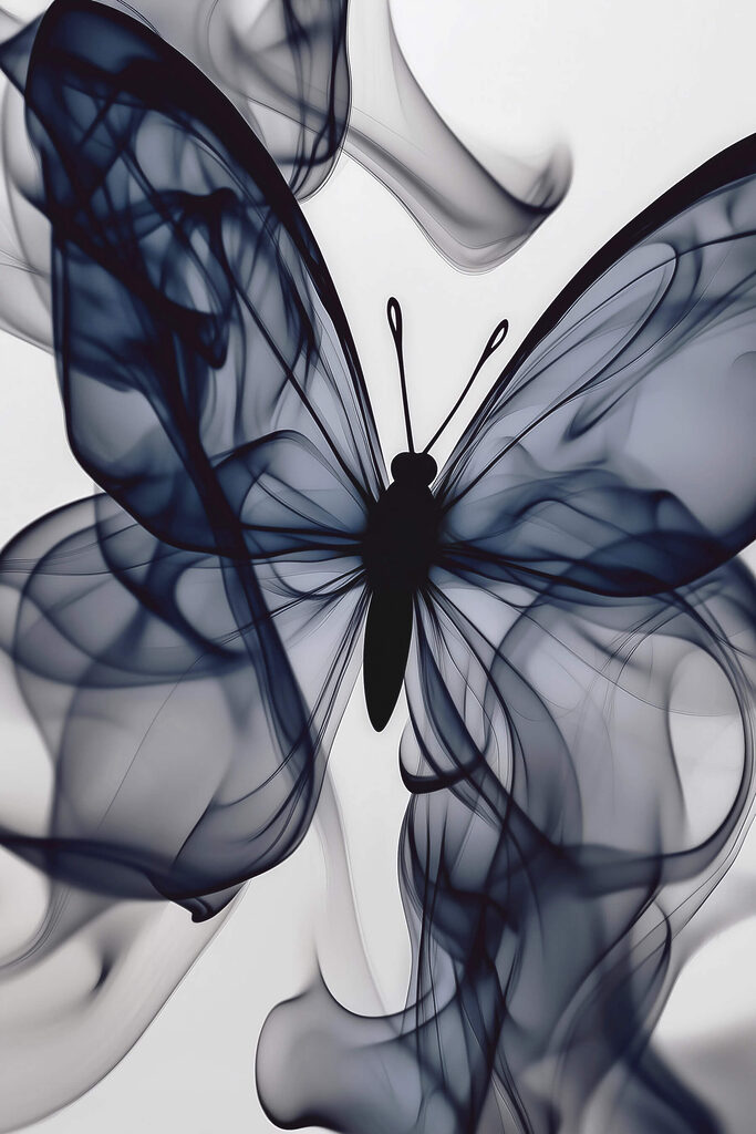 Butterfly with smoke