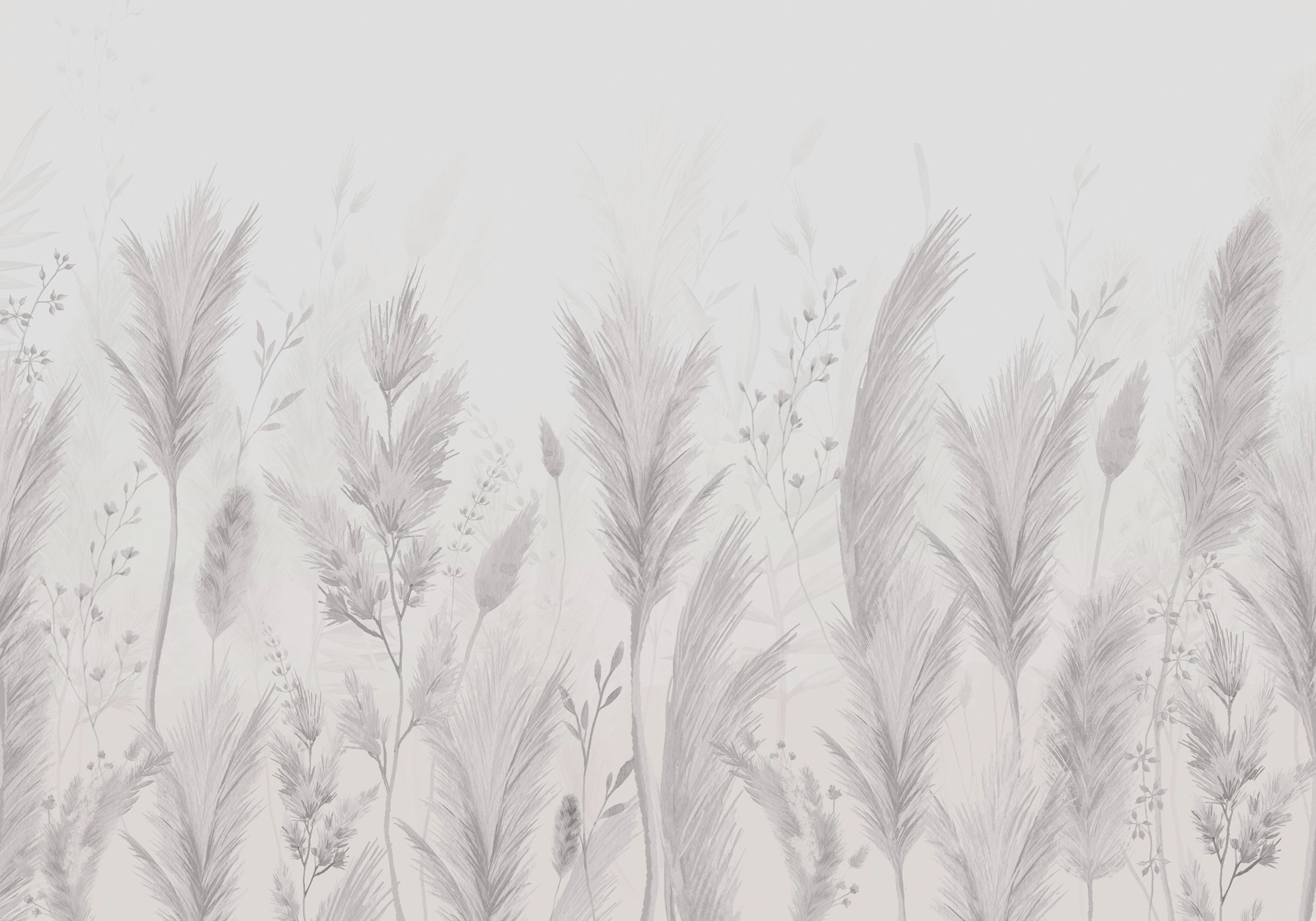 White background with grass and flowers