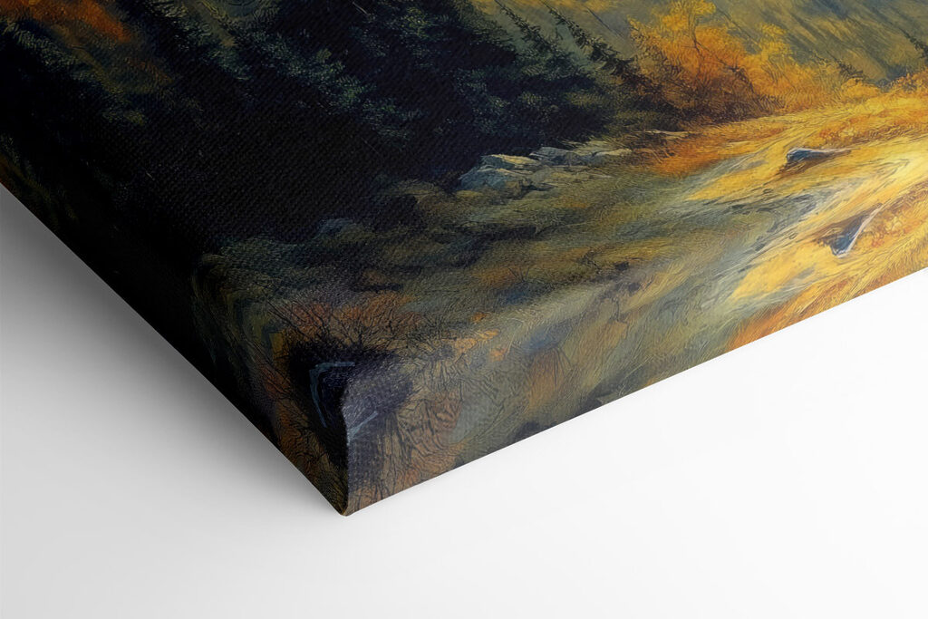 Mountain landscape with trees and clouds