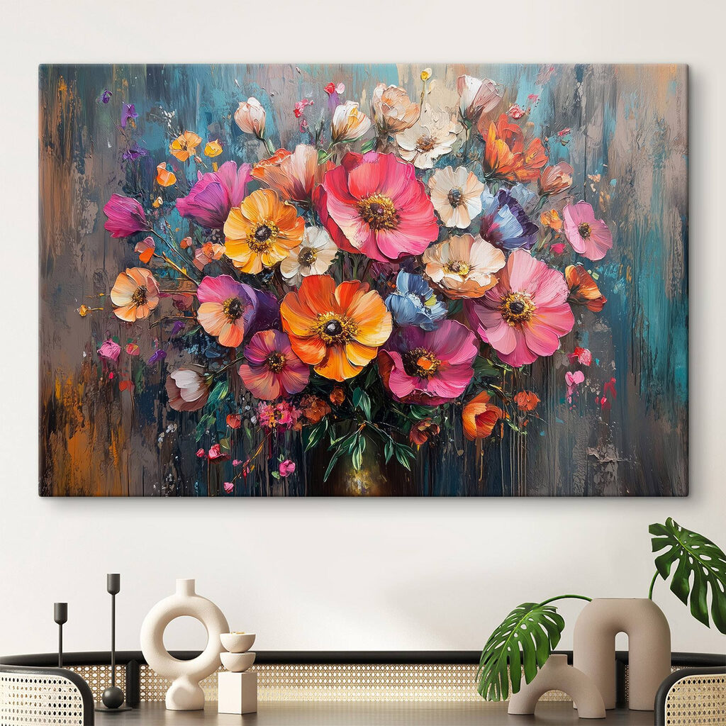 Painting of flowers in a vase Painting of flowers in a vase