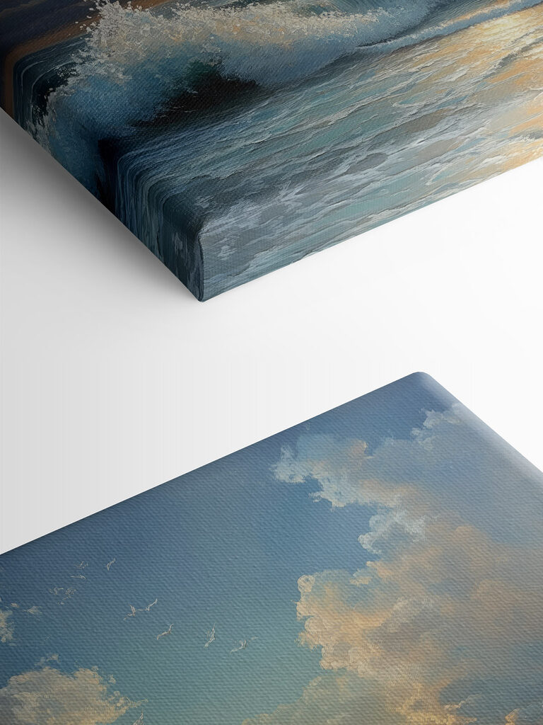 Waves crashing on the beach