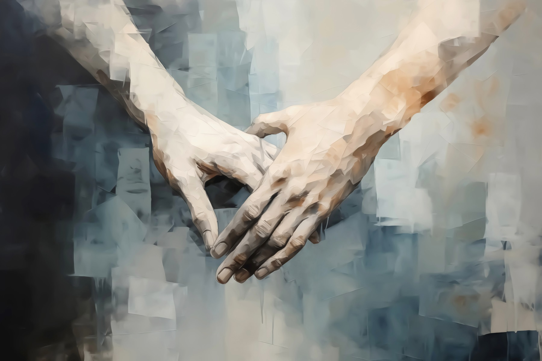 Touching hands connect in unity Touching hands connect in unity