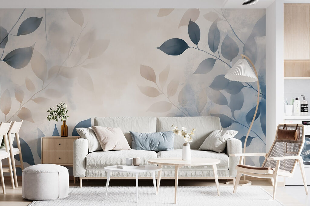 Delicate leaves in soft hues