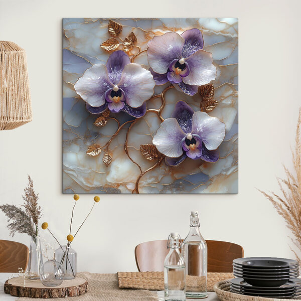 Finom orchideák márvány háttéren Finom orchideák márvány háttéren