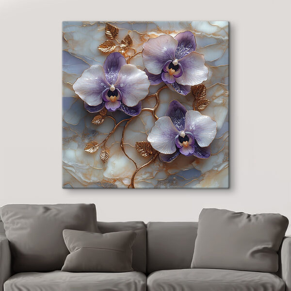 Finom orchideák márvány háttéren Finom orchideák márvány háttéren