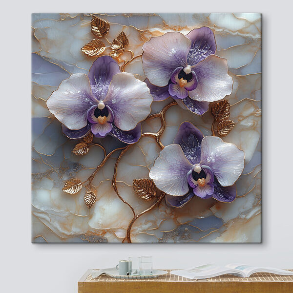 Finom orchideák márvány háttéren Finom orchideák márvány háttéren
