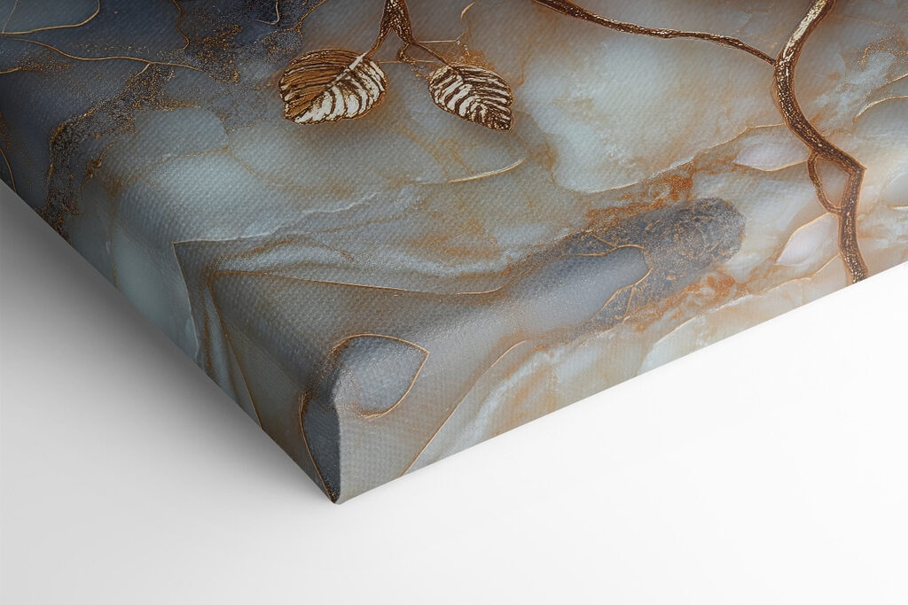 Delicate orchids on marble backdrop