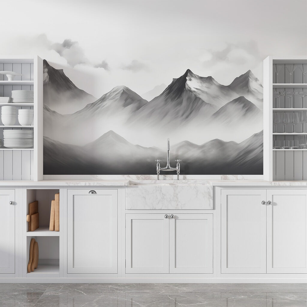 Mountain range with fog Mountain range with fog