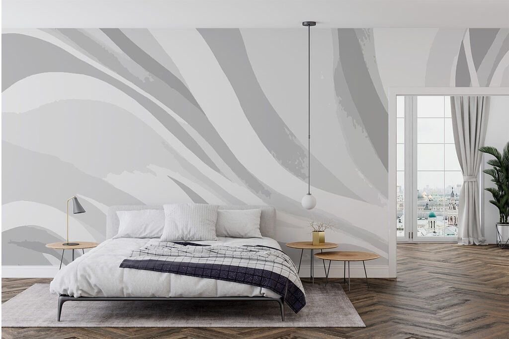 White and grey wavy background White and grey wavy background