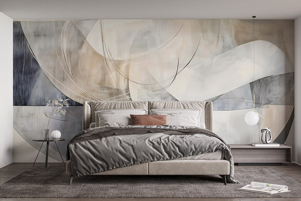 Painting of a white and grey art