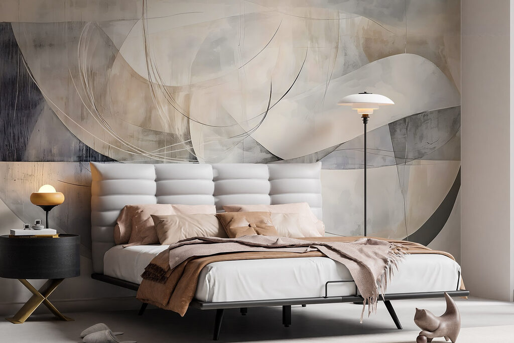 Painting of a white and grey art