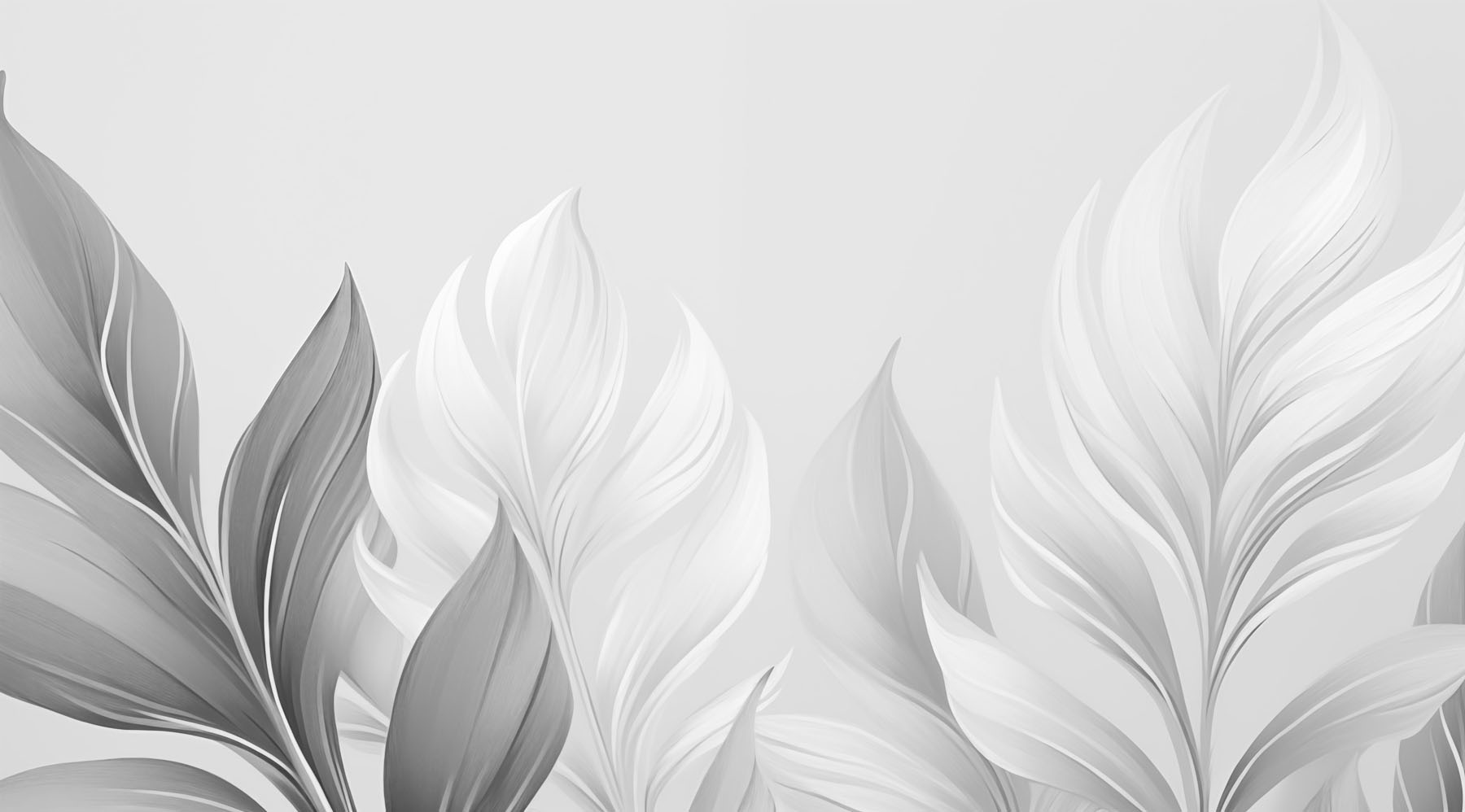 Delicate leaves in soft monochrome