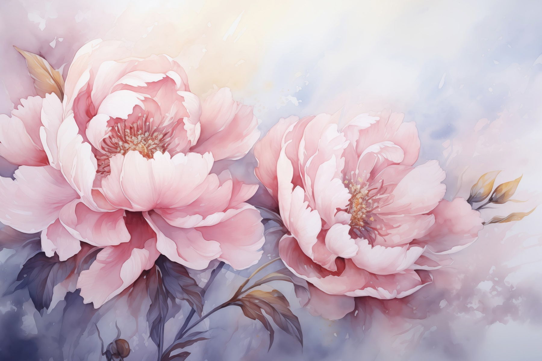 Painting of pink flowers