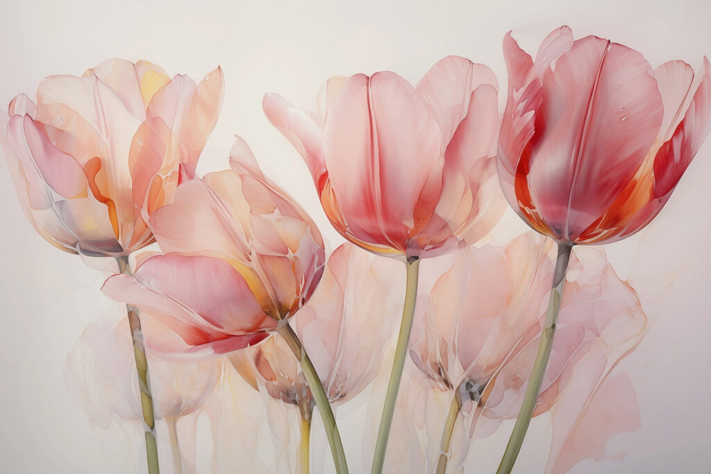 Rózsaszín tulipánok csoportja Rózsaszín tulipánok csoportja