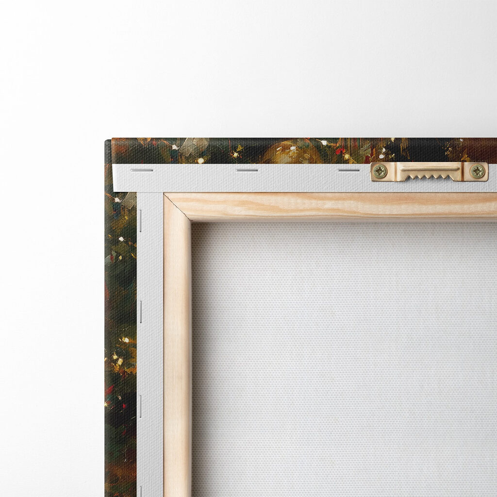 Painting of a santa reading a book