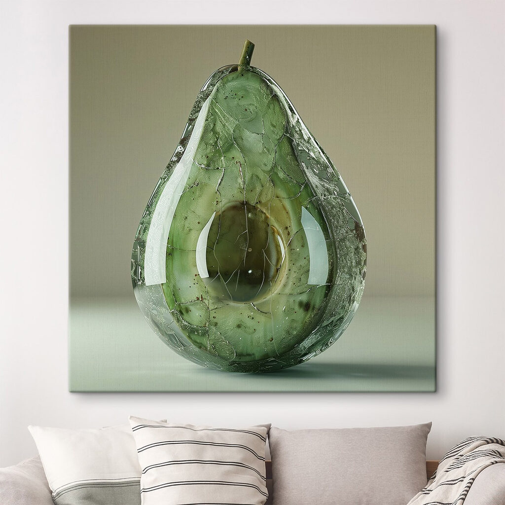 Artistic interpretation of a ripe avocado